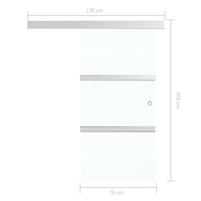 vidaXL Stumdomos durys su stabdikliais, 76x205cm, stiklas ir aliuminis