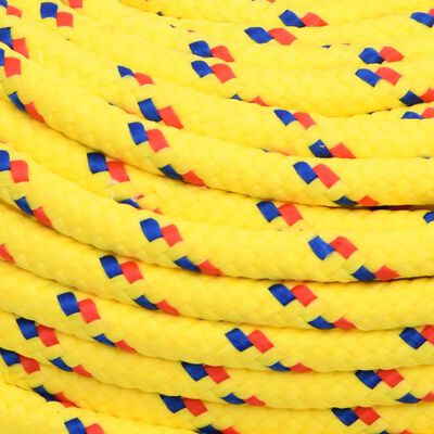 vidaXL Valties virvė, geltonos spalvos, 10mm, 250m, polipropilenas
