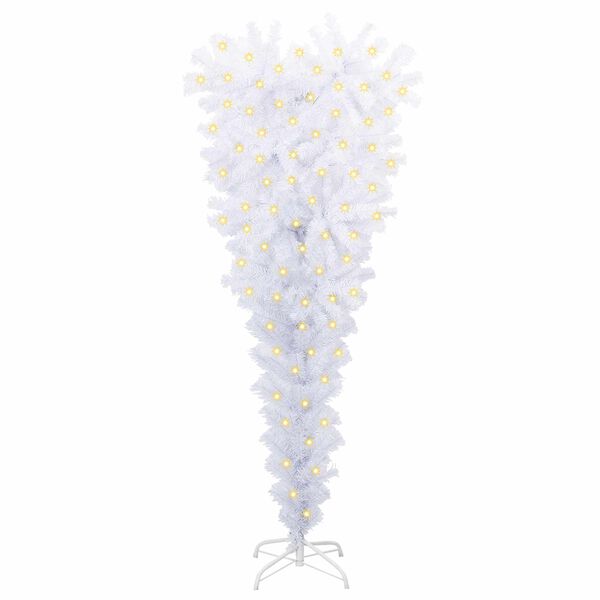 vidaXL Dirbtinė Kalėdų eglutė su 150 LED Balta 120 cm PVC ir Plienas