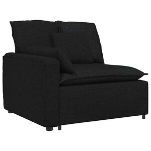 vidaXL Modulinė sofa su porankiu ir pagalvėlėmis, juoda, 100 cm