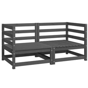 vidaXL Kampinės sodo sofos, 2vnt., pilkos, pu&scaron;ies medienos masyvas