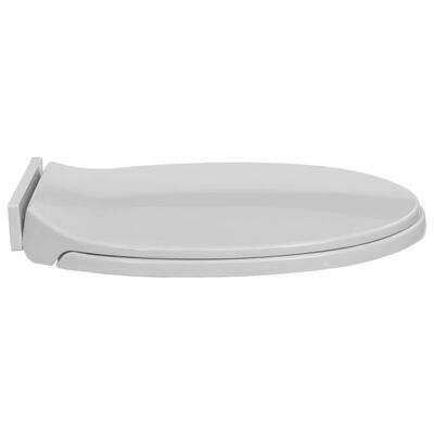 vidaXL Klozeto sėdynė su soft-close mechanizmu, šviesiai pilka, ovali