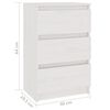 vidaXL Naktinės spintelės, 2vnt., baltos, 40x29,5x64cm, pu&scaron;ies masyvas