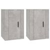 vidaXL Sieninės TV spintelės, 2vnt., betono pilkos, 40x34,5x60cm