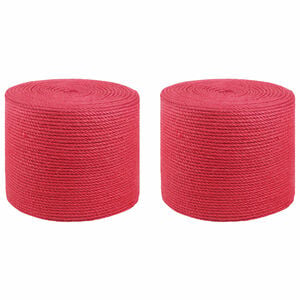 vidaXL 2 vnt. 2 mm Raudona 100% Tossa jutas