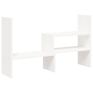 vidaXL Monitoriaus stovas, baltas, (39&ndash;72)x17x43cm, pu&scaron;ies masyvas