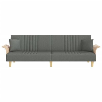 vidaXL Sofa-lova su porankiais, tamsiai pilkos spalvos, audinys