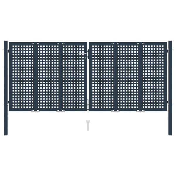 vidaXL Vartai, antracito spalvos, 306x175cm, plienas