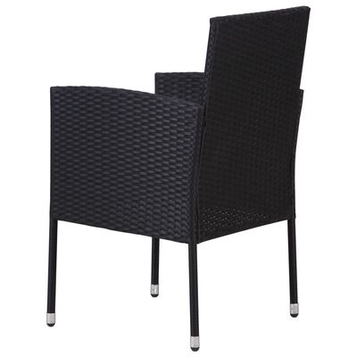 vidaXL Sodo kėdės, 2 vnt., juodos, poliratanas