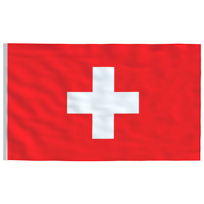 vidaXL Šveicarijos vėliava, 90x150cm