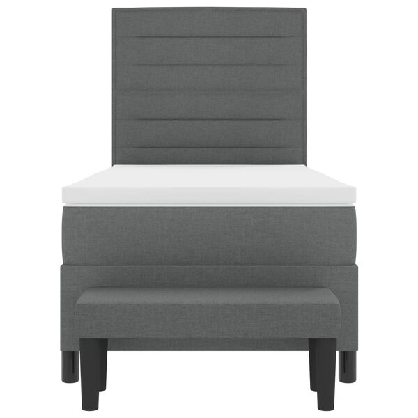 vidaXL Kiemas lova su čiužiniu Tamsiai pilka 90 x 190 cm audinys