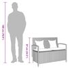 vidaXL sodo laikymo suolas su pagalvėlėmis pilka poliratanas