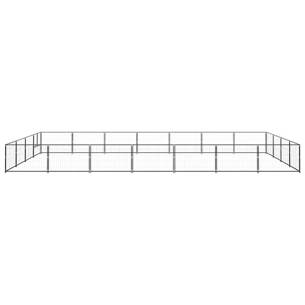 vidaXL Voljeras &scaron;unims, juodos spalvos, 28m&sup2;, plienas