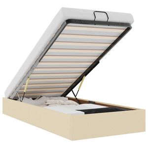 vidaXL Osmanų lovos rėmas be čiužinio, kreminis, 80x200cm, audinys