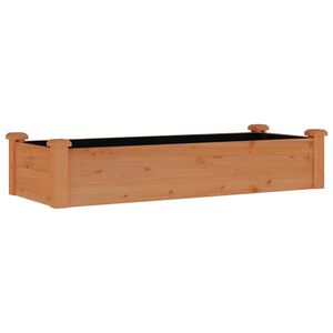 vidaXL Auk&scaron;tas sodo lovelis su įdėklu, rudas, 120x45x25cm, eglė