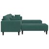 vidaXL Aksominė sofa su pagalve 3 pcs Tamsiai žalia 208 cm Aksomas