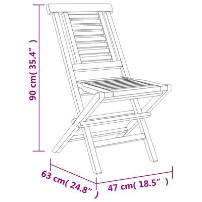 vidaXL Sulankstomos sodo kėdės, 4vnt., 47x63x90cm, tikmedžio masyvas