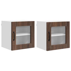 vidaXL Indaplovės plok&scaron;tė 2 pcs Rudas ąžuolas 40 x 31 x 40 cm