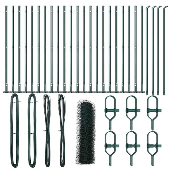 vidaXL Tvorelės stulpas Žalia 50 x 1 m (50 mm tinklelis)