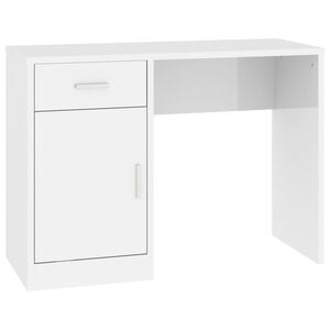 vidaXL Ra&scaron;omasis stalas, baltas, 100x40x73cm, mediena, blizgus