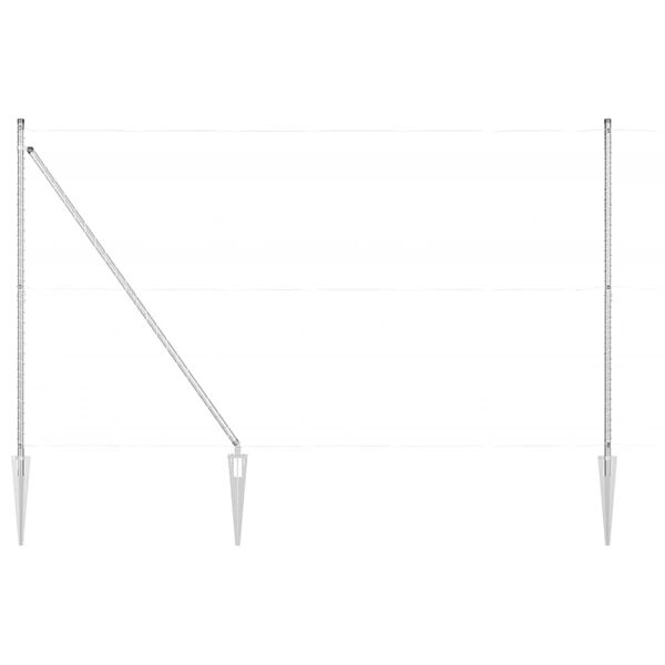 vidaXL Tvorelės stulpas 7 pcs Sidabro Plienas