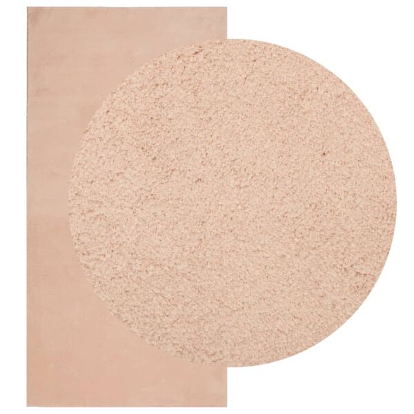 vidaXL Kilimas HUARTE, rausvos spalvos, 100x200cm, trumpi šereliai