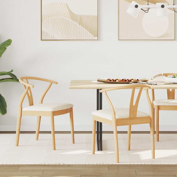 vidaXL Valgomasis krėslas 2 pcs Natūralus ir &scaron;viesus