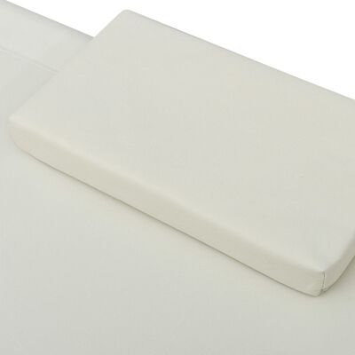 vidaXL Lauko gultas su stogeliu ir pagalve, kreminės baltos spalvos