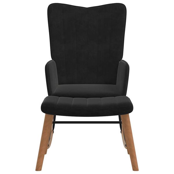 vidaXL Supama kėdė su pakoja, juodos spalvos, aksomas