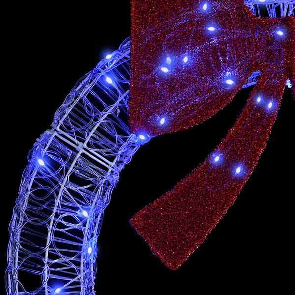 vidaXL Vainikas su 80 LED Mėlyna 92 x 9.5 x 92 cm Akrilas