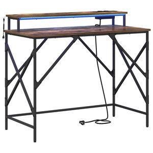 vidaXL Stalas Rūkyta ąžuolas 100 x 50 x 86,5 cm Apdirbta mediena