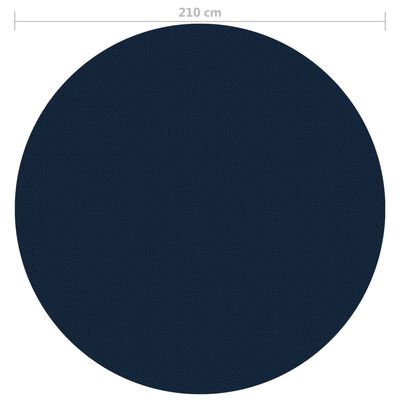 vidaXL Saulę sugerianti baseino plėvelė, juoda/mėlyna, 210cm, PE