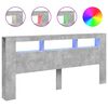 vidaXL LED galvūgalis, betono, 220x18,5x103,5cm, apdirbta mediena