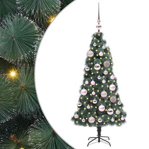 vidaXL Dirbtinis &Scaron;ventinis Medelis su Kamuoliukų Rinkinys Žalia 120 cm