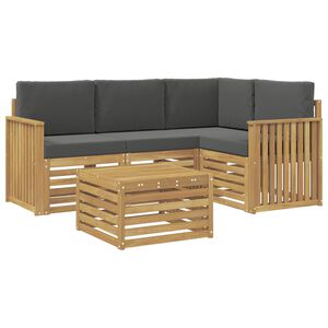 vidaXL Lauko sofos komplektas 5 vnt. Balta ir antracito Poliesteris