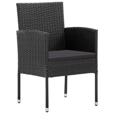 vidaXL Sodo kėdės, 2vnt., juodos spalvos, poliratanas