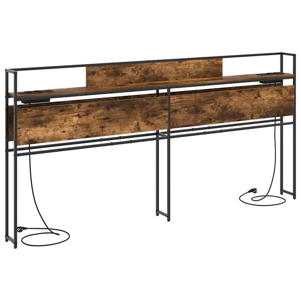 vidaXL Saugojimo galvos atlo&scaron;as Dūminio ąžuolo 200 cm Apdirbta mediena