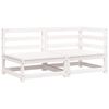 vidaXL Dvivietė sodo sofa, baltos spalvos, pu&scaron;ies medienos masyvas
