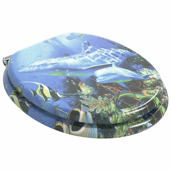 vidaXL Mink&scaron;tai užsidarantis tualeto dangtis Mėlyna 44 x 38 cm