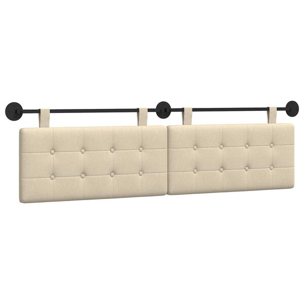 vidaXL Kabantysis galvūgalis Kreminė 190 x 55 x 5 cm audinys