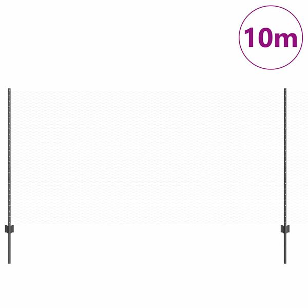 vidaXL Tvora su stulpais Pilka 1,2 x 10 m Plienas ir PVC