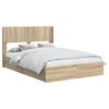 vidaXL Lovos rėmas su saugojimu ir nugara Sonoma ąžuolas 160 x 200 cm
