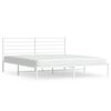 vidaXL Metalinis lovos rėmas su galvūgaliu, baltos spalvos, 183x213cm