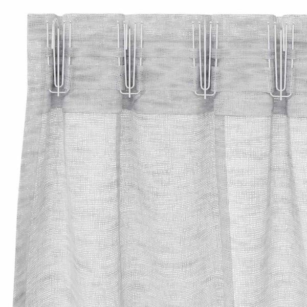 vidaXL Voile Užuolaida 2 pcs Šviesiai pilka 175 x 140 cm Poliesteris