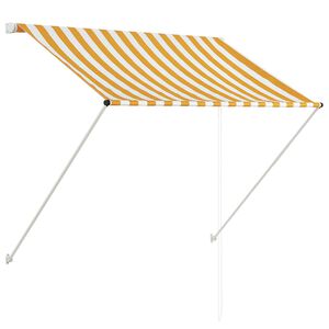 vidaXL I&scaron;traukiama markizė, geltonos ir baltos spalvos, 150x150 cm