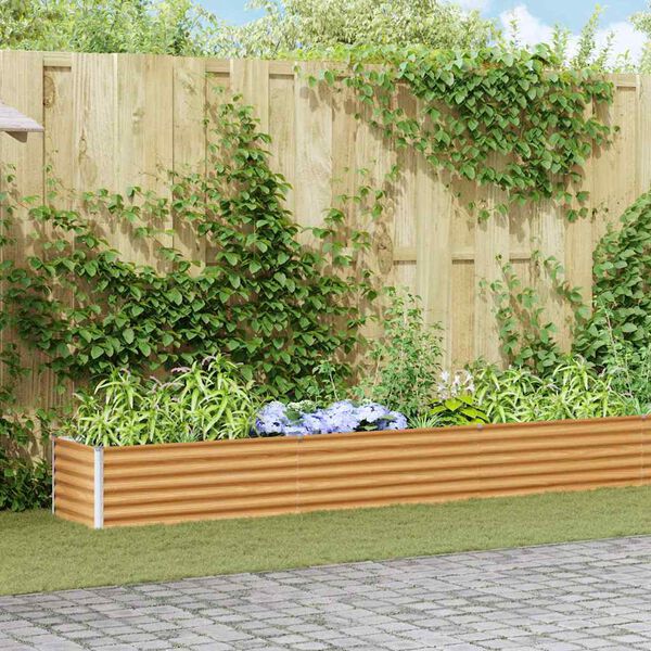 vidaXL Paauk&scaron;tinta sodo lova 485 x 50 x 36 cm Cinkuota plienas