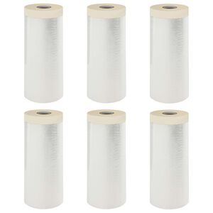 vidaXL Dulkių lapas su lipnia juosta 6 vnt. Skaidrus 110 x 3300 cm