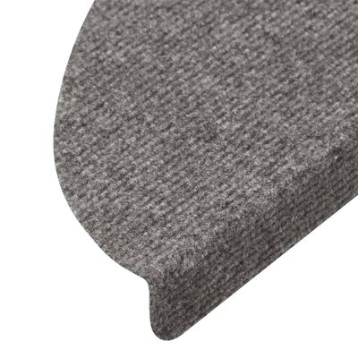 vidaXL Lipnūs laiptų kilimėliai, 10vnt., pilki, 65x22,5x3,5cm