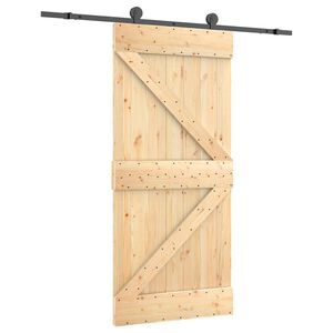vidaXL Slankios durys 95 x 210 cm Natūrali ir juoda
