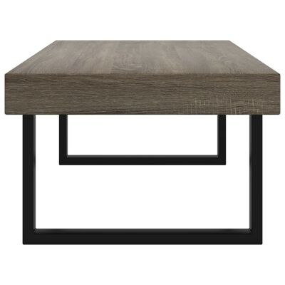 vidaXL Kavos staliukas, pilkas ir juodas, 120x60x40cm, MDF ir geležis